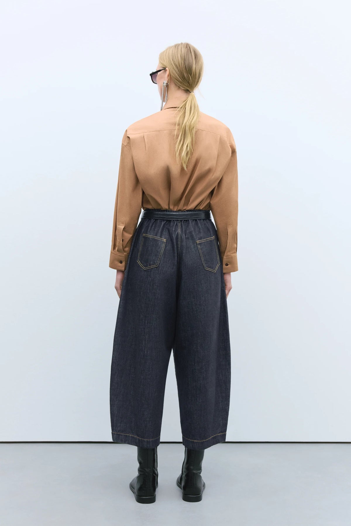 Cordera | Denim Curved pants - Black