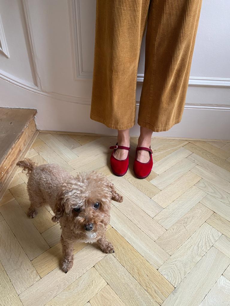 Drogheria Crivellini | Velvet Mary Janes - Cardinal