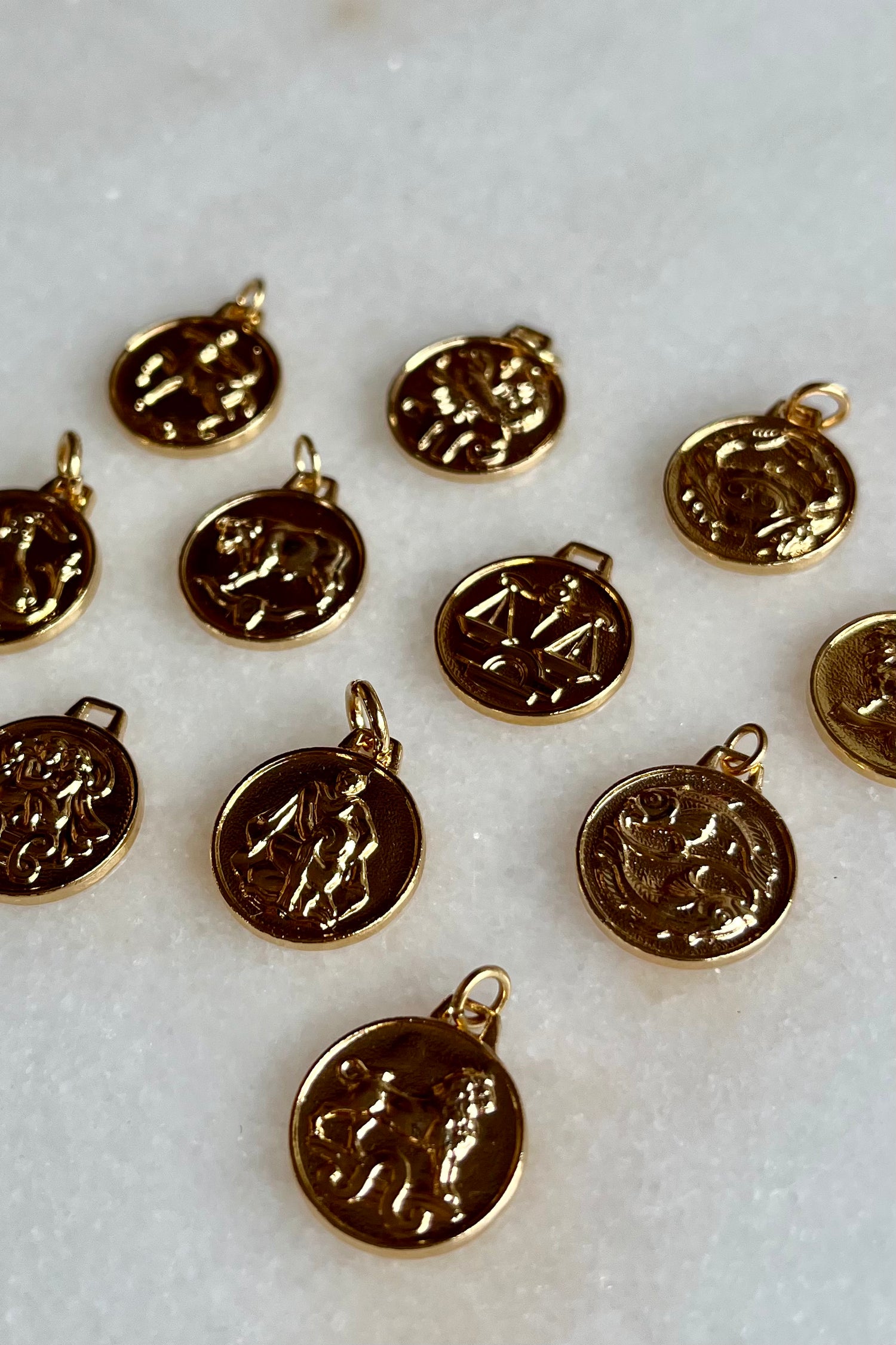 Tidy Street Store | Zodiac Round Pendant - Gold