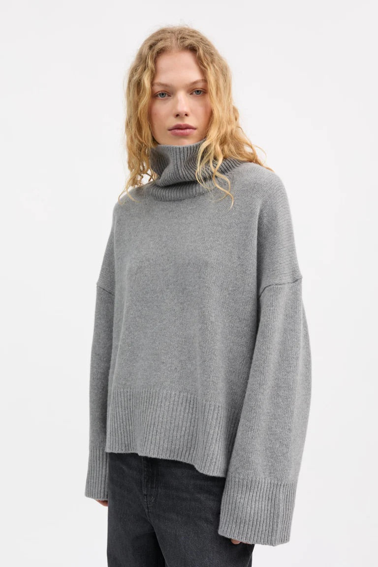 Skall | Silene t-neck - Grey Melange