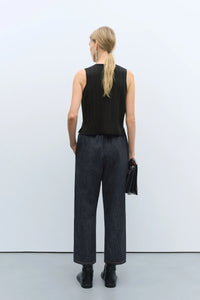 Cordera | Merino Wool Ribbed Waistcoat - Black