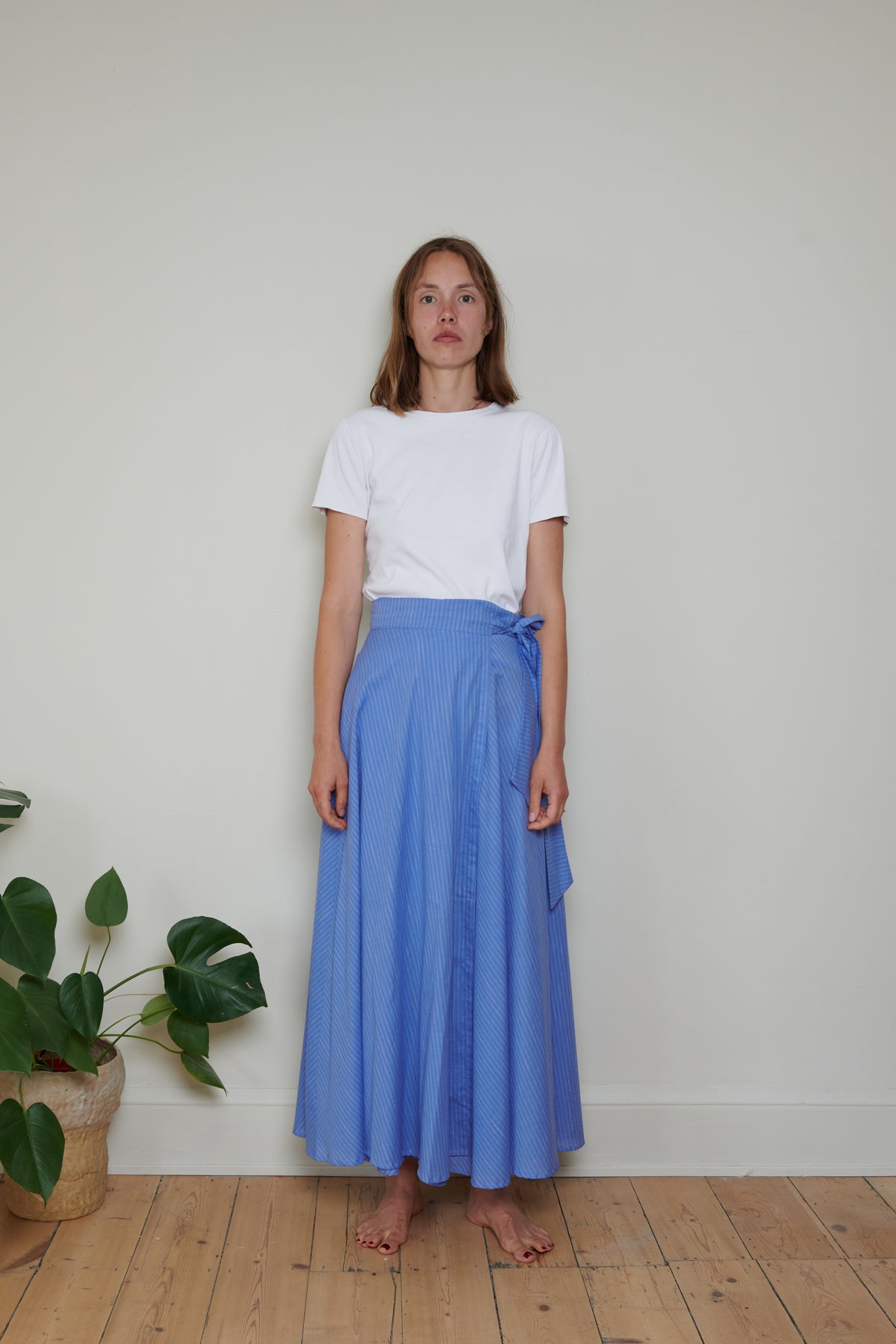 Tidy Street Collection | Wrap Around Skirt - Blue Stripe