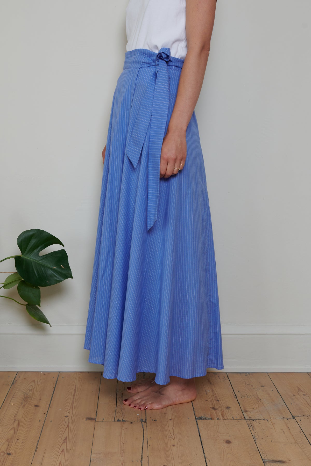 Tidy Street Collection | Wrap Around Skirt - Blue Stripe