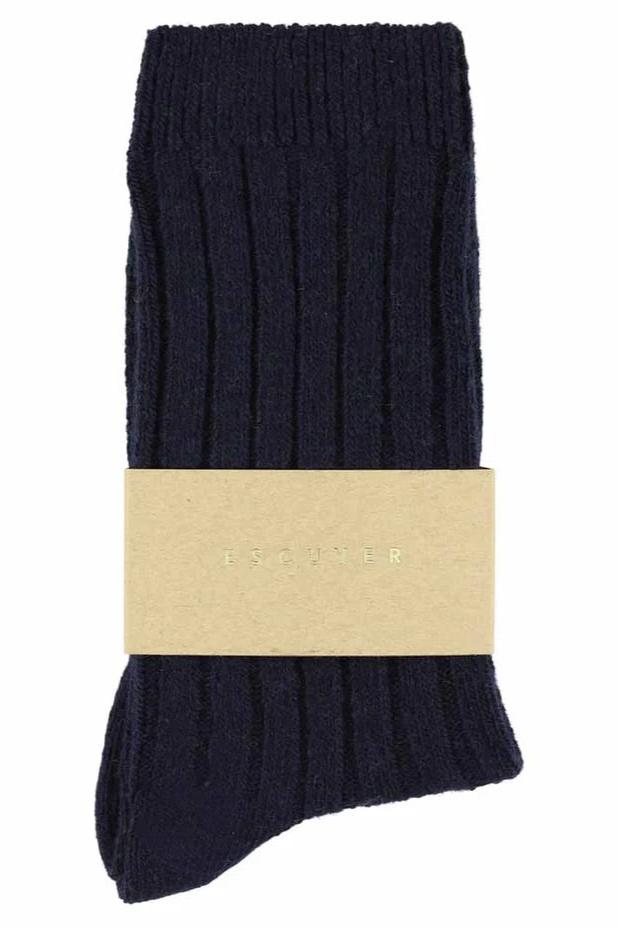 Escuyer | Cashmere Crew Socks - Navy