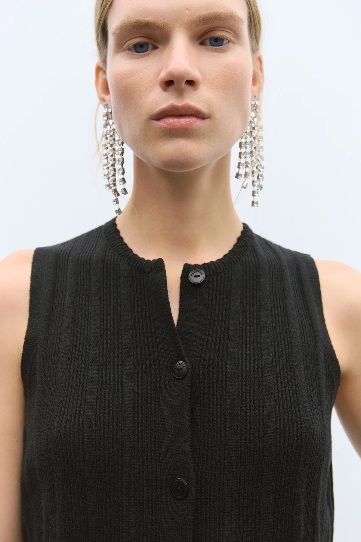 Cordera | Merino Wool Ribbed Waistcoat - Black