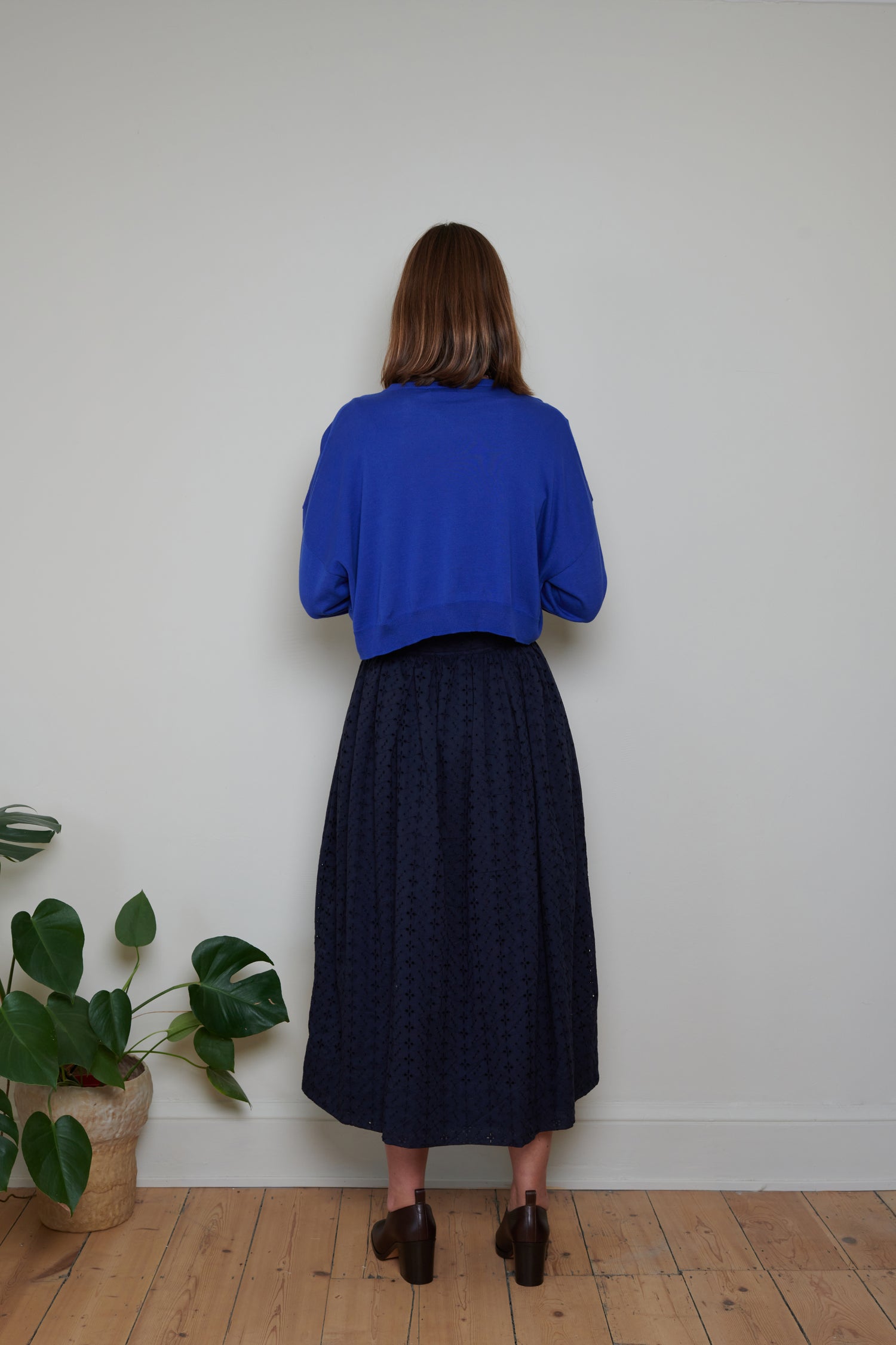 Tidy Street Collection | Broderie Skirt - Navy