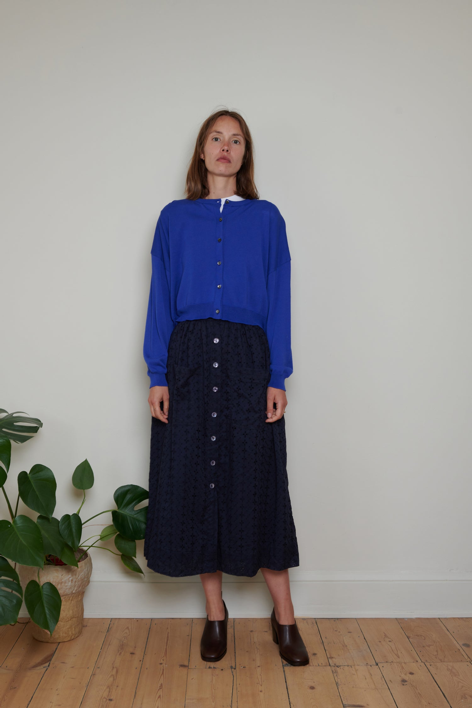 Tidy Street Collection | Broderie Skirt - Navy