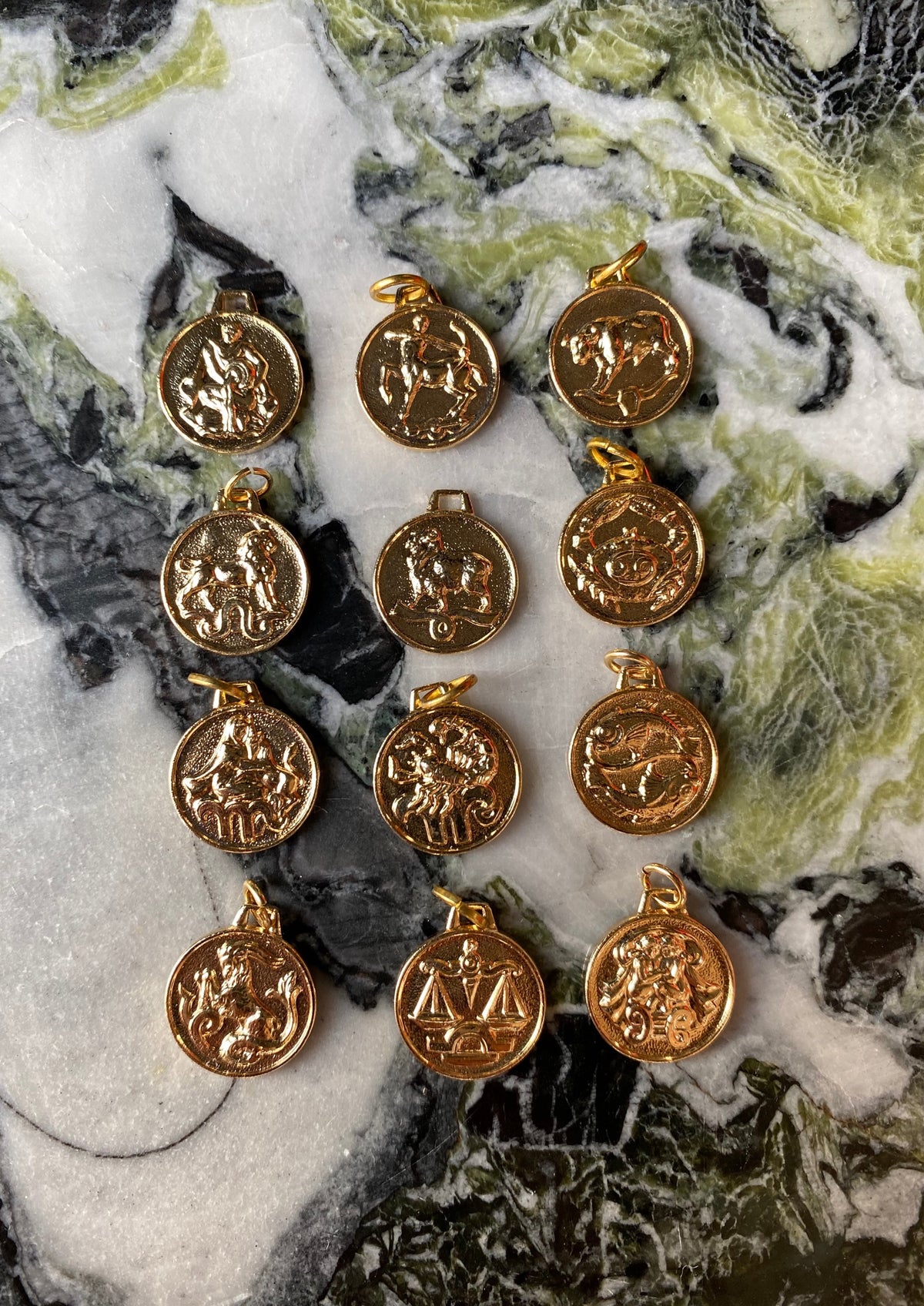 Tidy Street Store | Zodiac Round Pendant - Gold