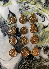 Tidy Street Store | Zodiac Round Pendant - Gold