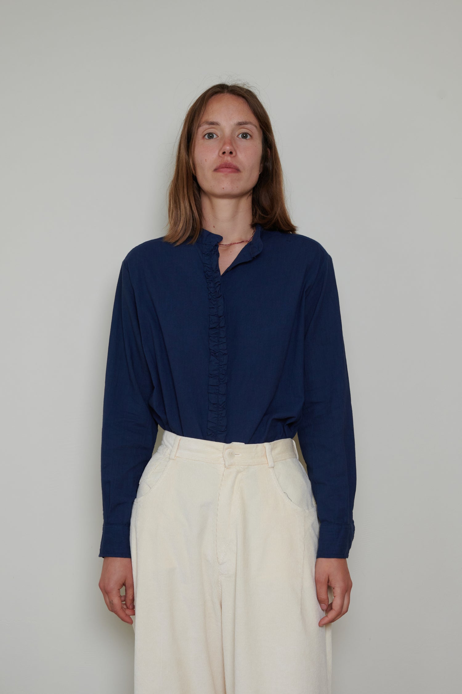 Tidy Street Collection | Frill Blouse - Indigo