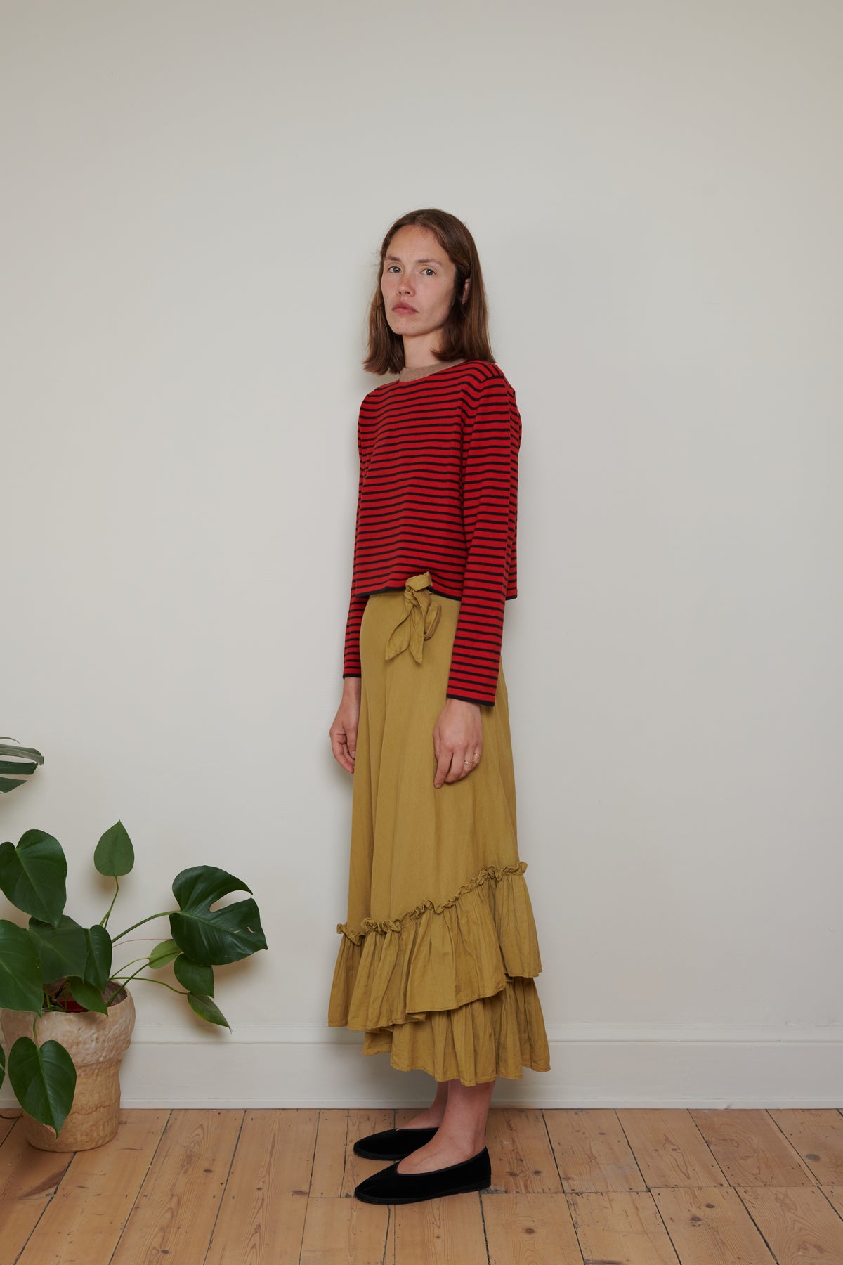 Tidy Street Collection | Ruffle Wrap Skirt - Ochre