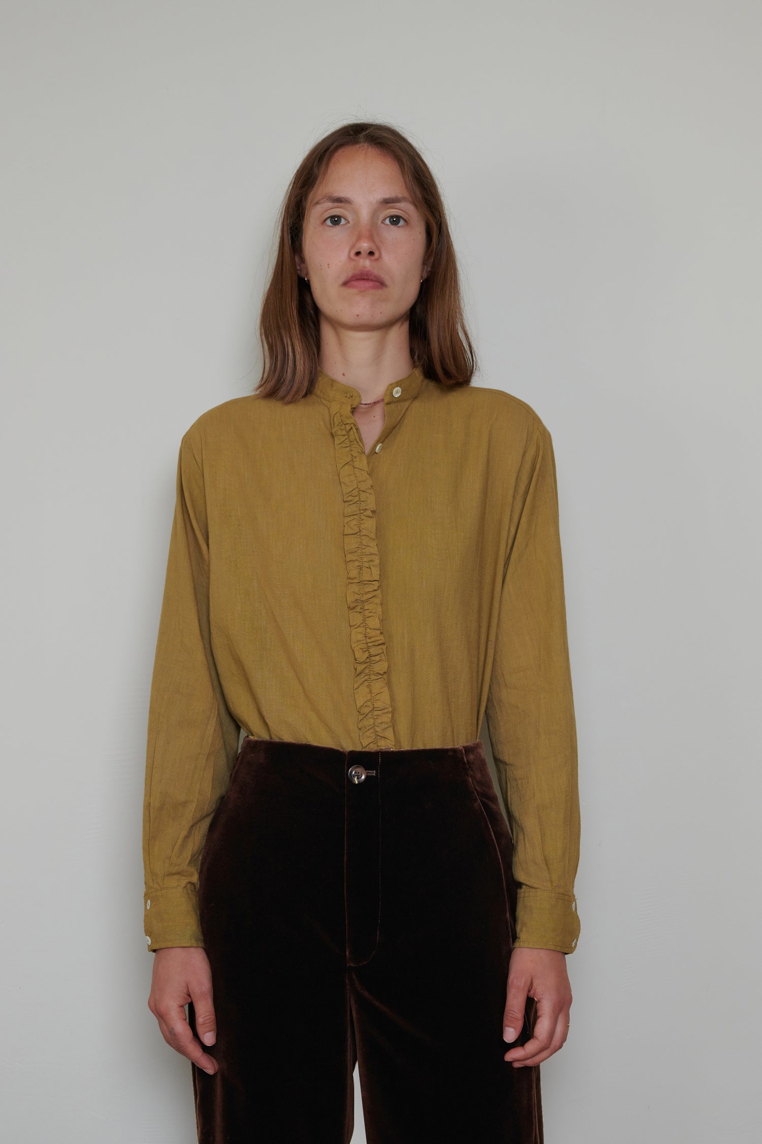 Tidy Street Collection | Frill Blouse - Ochre