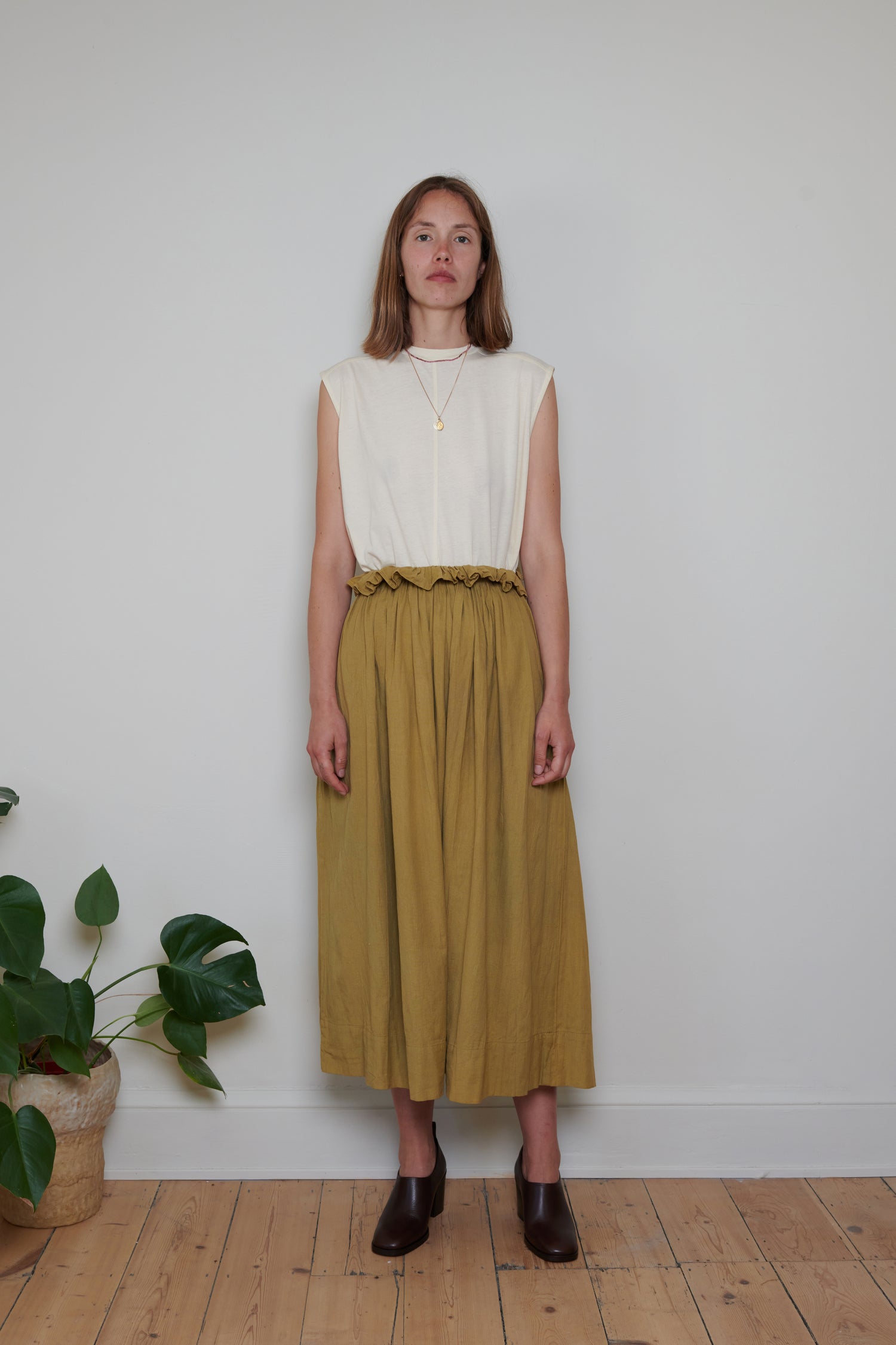 Tidy Street Collection | Ruffle Top Skirt - Ochre