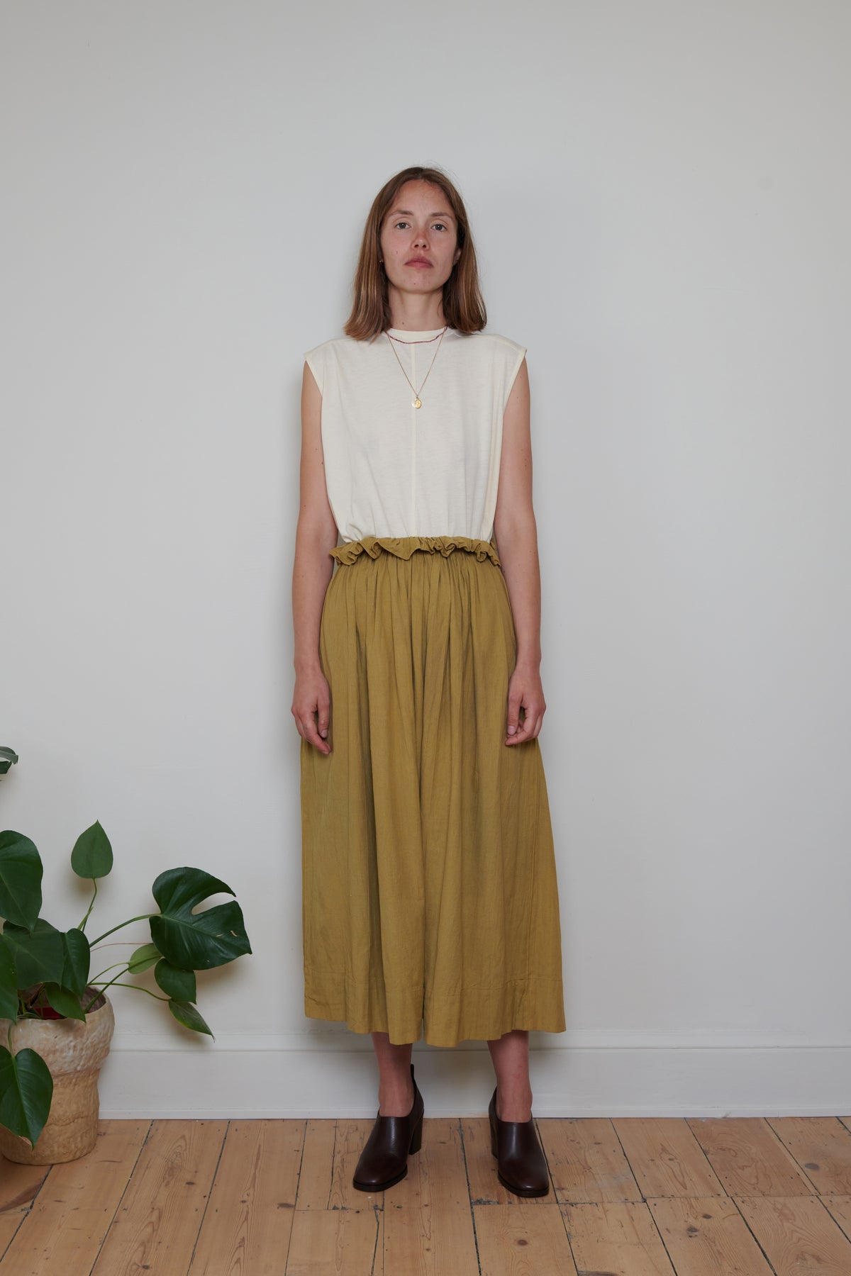Tidy Street Collection | Ruffle Top Skirt - Ochre