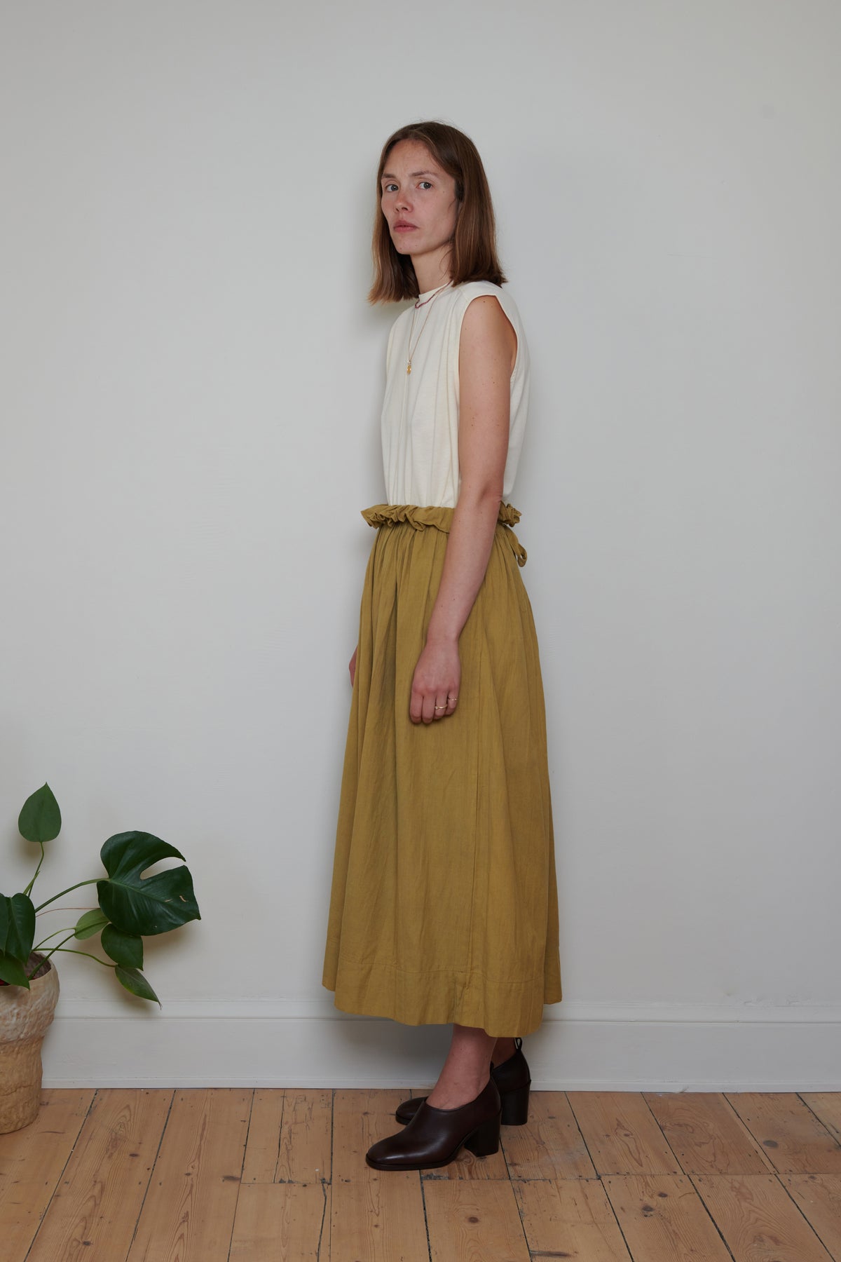 Tidy Street Collection | Ruffle Top Skirt - Ochre