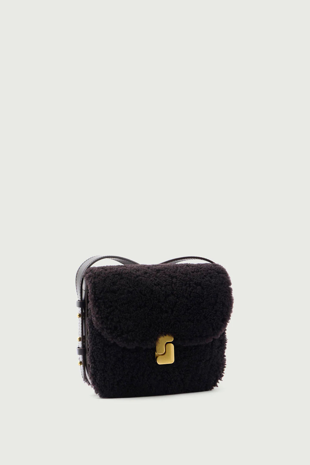 Soeur | Bellissima Mini Bag - Dark Brown Shearling