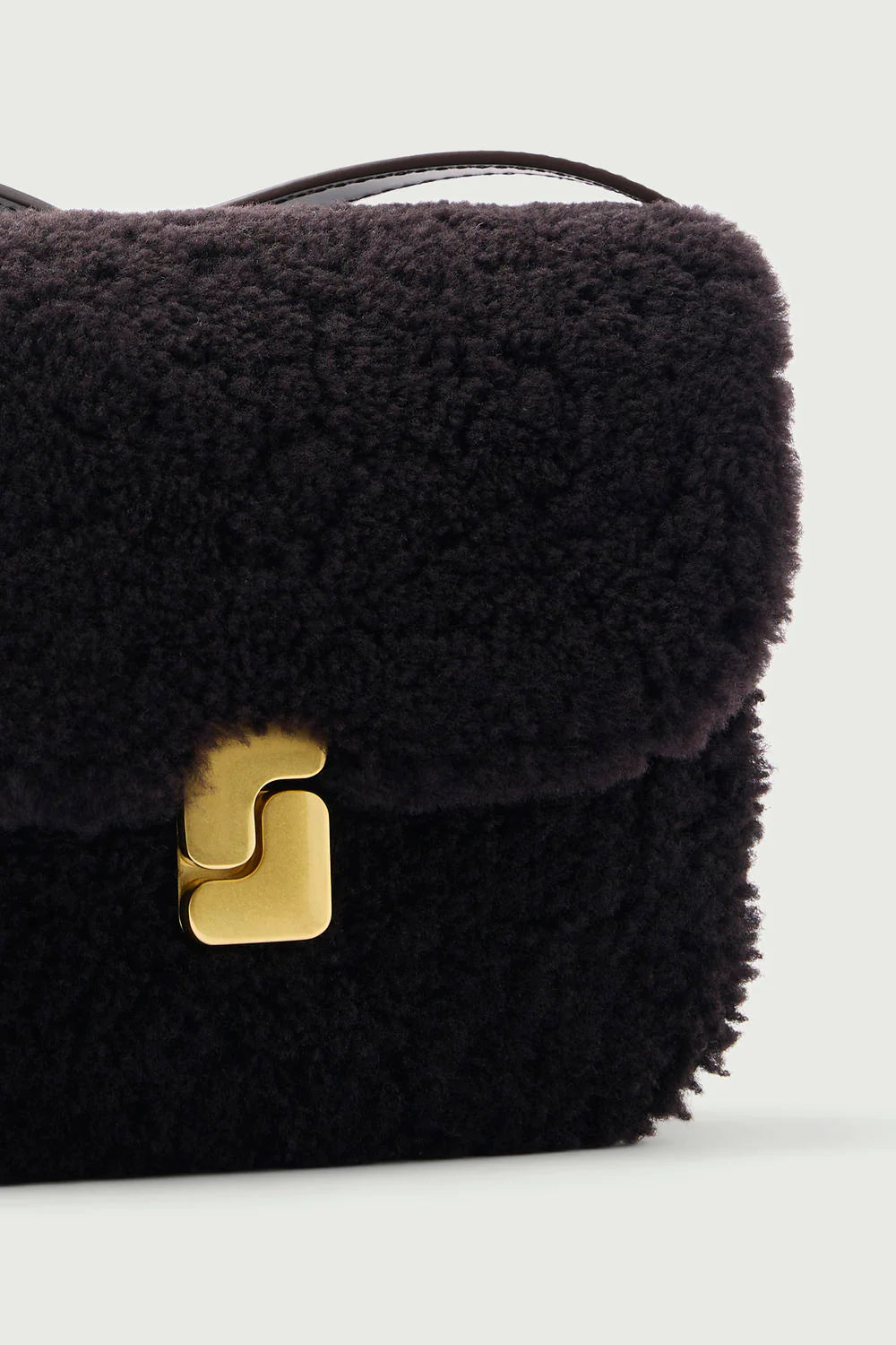 Soeur | Bellissima Mini Bag - Dark Brown Shearling