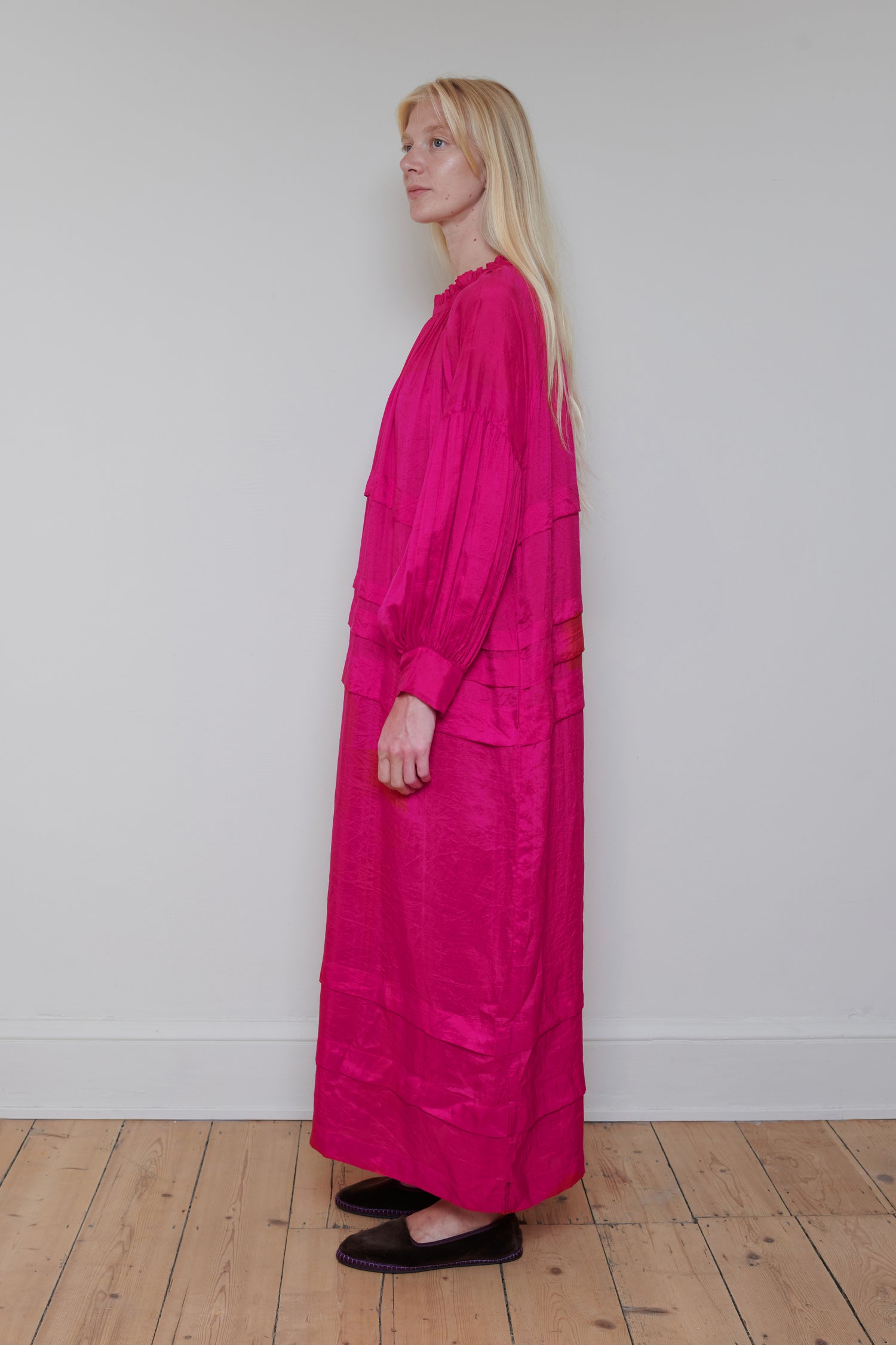 Runaway Bicycle | Pleated Dress - Fuchsia