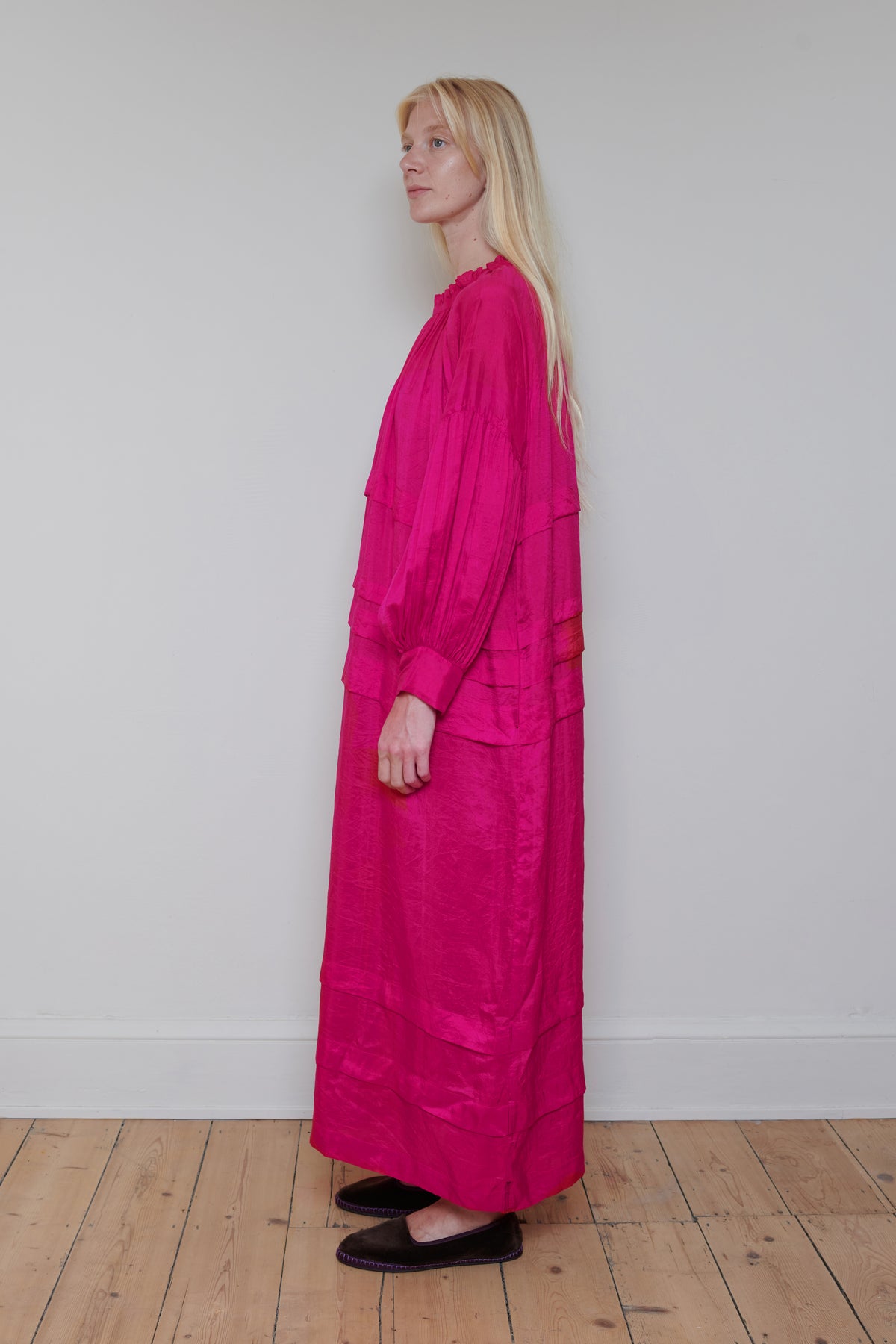 Runaway Bicycle | Pleated Dress - Fuchsia