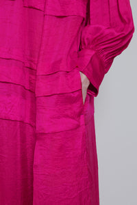 Runaway Bicycle | Pleated Dress - Fuchsia