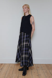 Tidy Street Collection | Wrap Around Skirt - Blue/Black Check