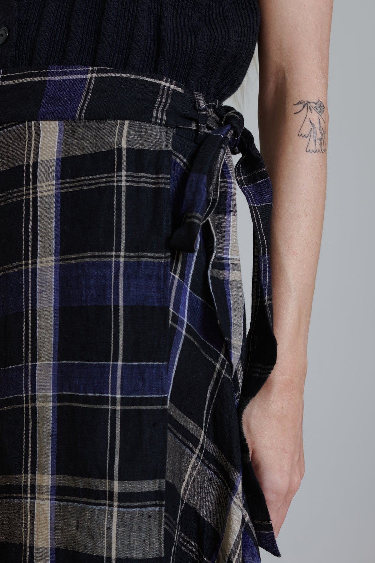 Tidy Street Collection | Wrap Around Skirt - Blue/Black Check