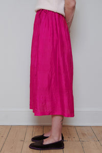 Runaway Bicycle | Embroidered Skirt - Fuchsia