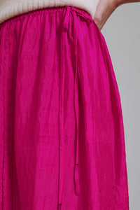 Runaway Bicycle | Embroidered Skirt - Fuchsia