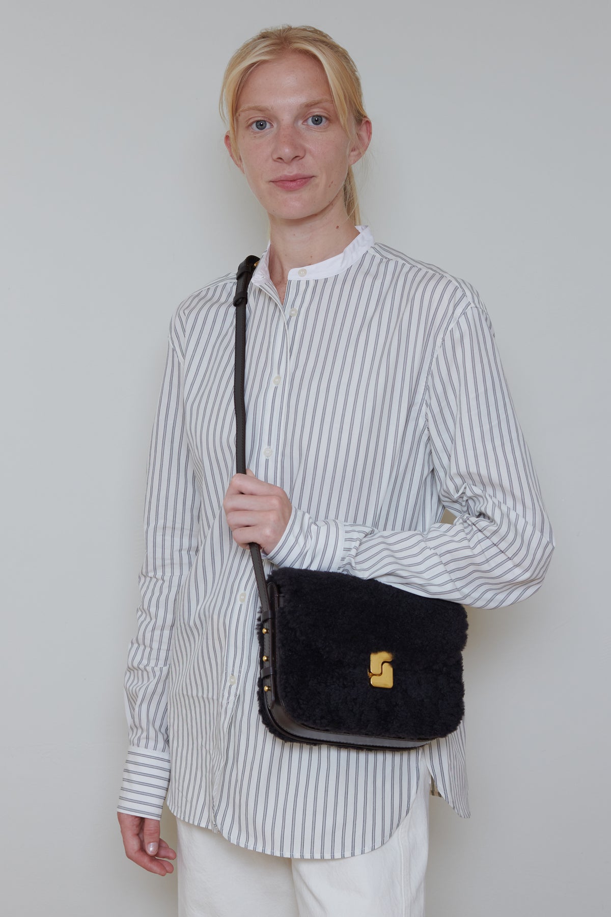 Soeur | Bellissima Mini Bag - Dark Brown Shearling