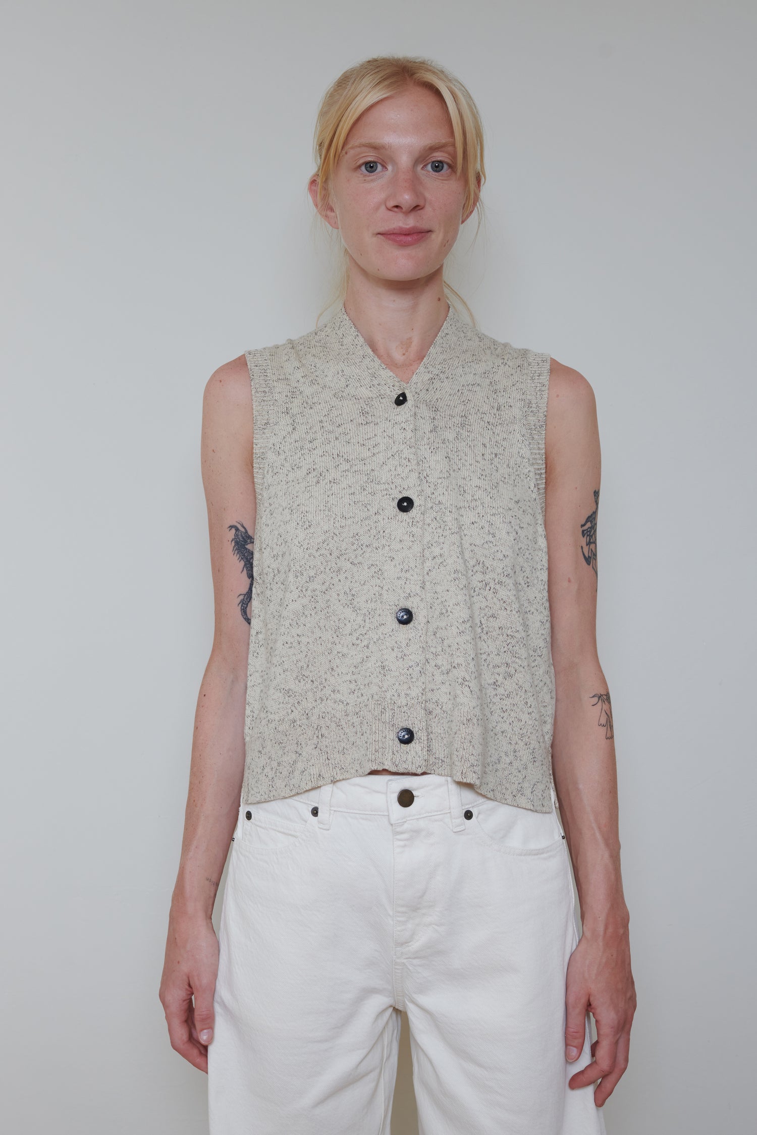Cordera | Flecked Cotton Vest - Natural