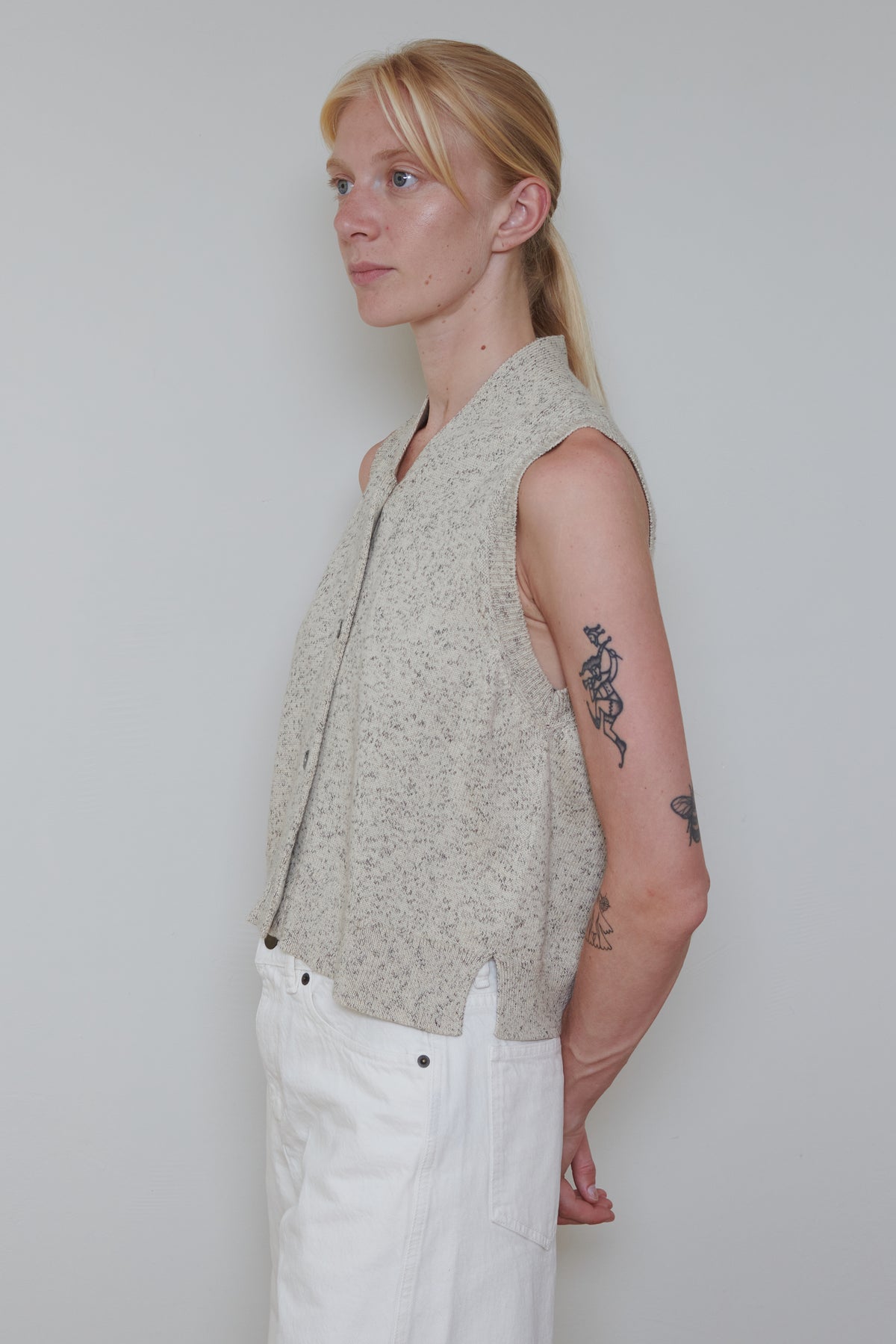 Cordera | Flecked Cotton Vest - Natural