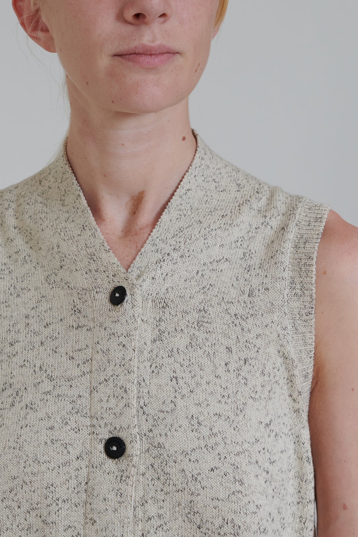 Cordera | Flecked Cotton Vest - Natural