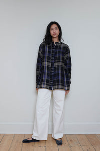 Tidy Street Collection | Ruffle Shirt - Blue Check