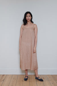 Runaway Bicycle | Slip Dress - Peach Check
