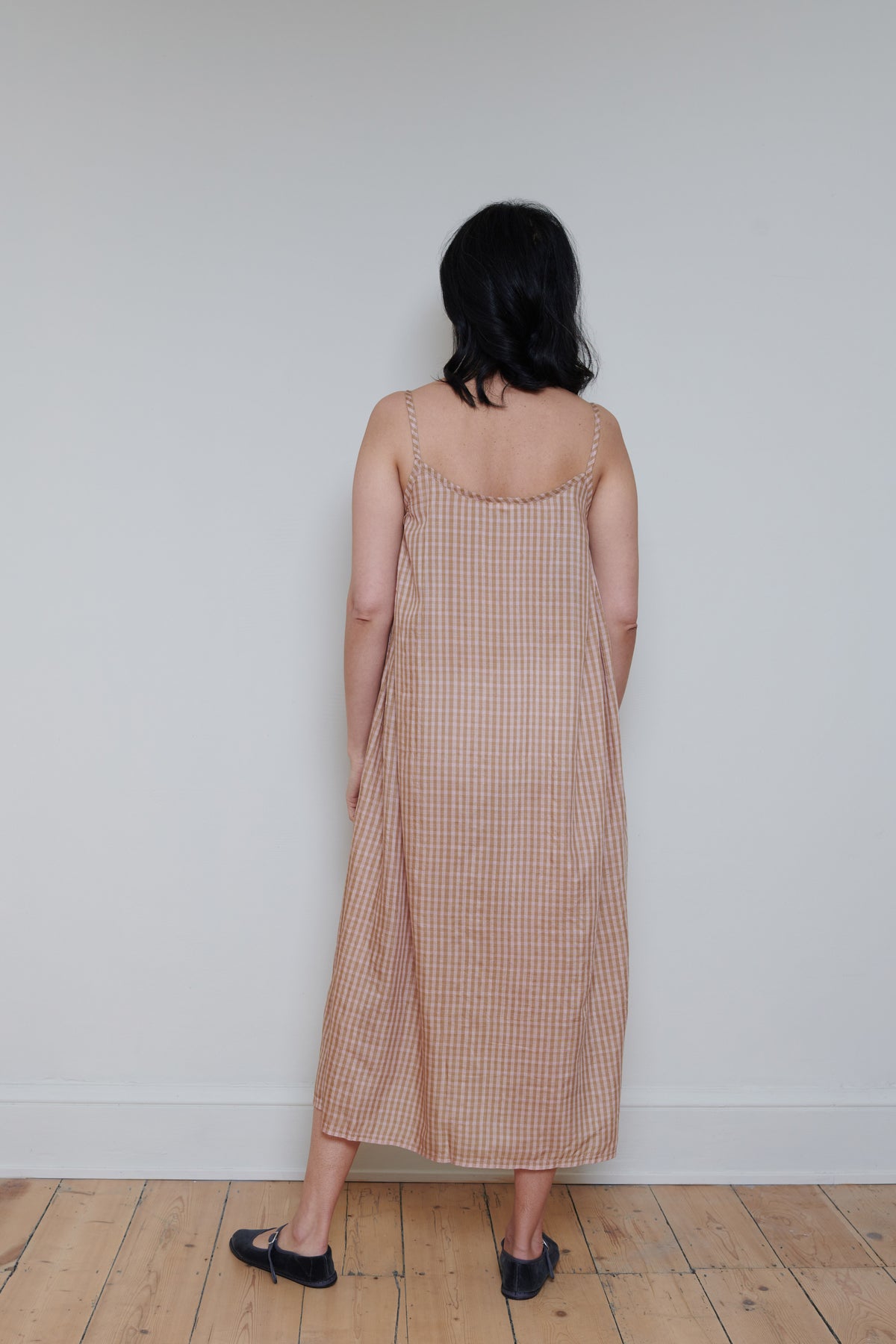 Runaway Bicycle | Slip Dress - Peach Check