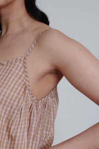 Runaway Bicycle | Slip Dress - Peach Check