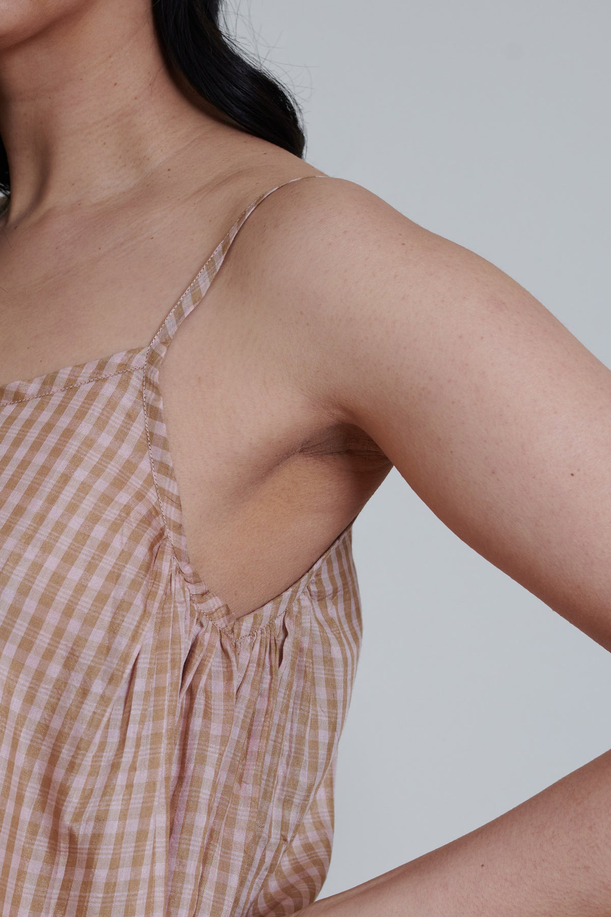 Runaway Bicycle | Slip Dress - Peach Check