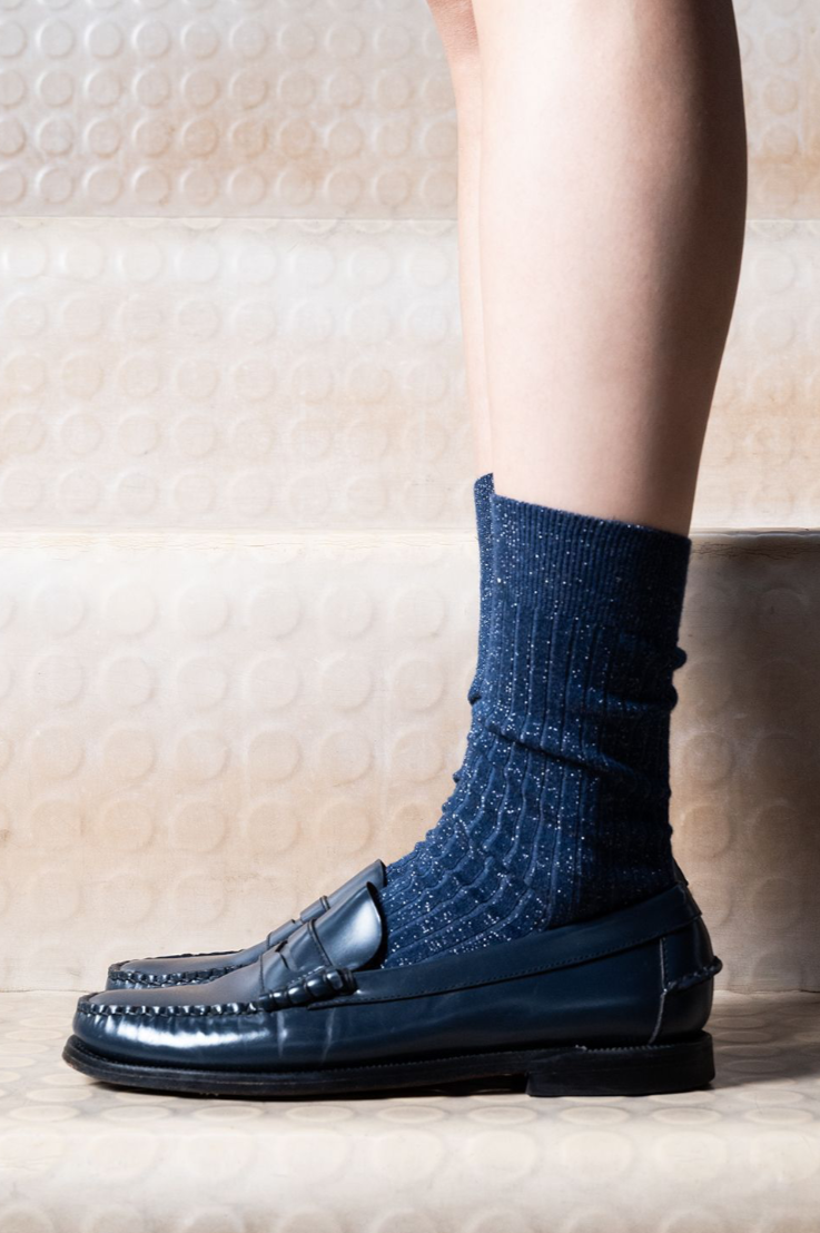 ANT45 | Cherry Short Socks - Denim Blue